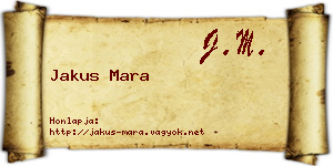 Jakus Mara névjegykártya